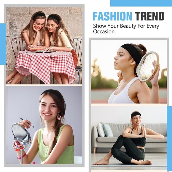 50 Pcs Elastic Headbands Women Sports Yoga Non Slip Soft Stretch Bulk main image 5